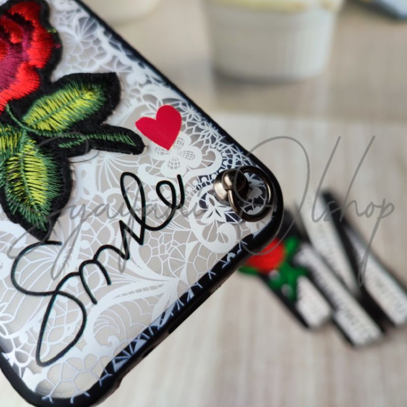 Case Samsung J1 Ace / SM-J111F / SM-J110G / SM-J110F / SM-J110H / SM-J110M / SM-J110L / SM-J111M Softcase Rose Flower + 2 Tali Gantungan