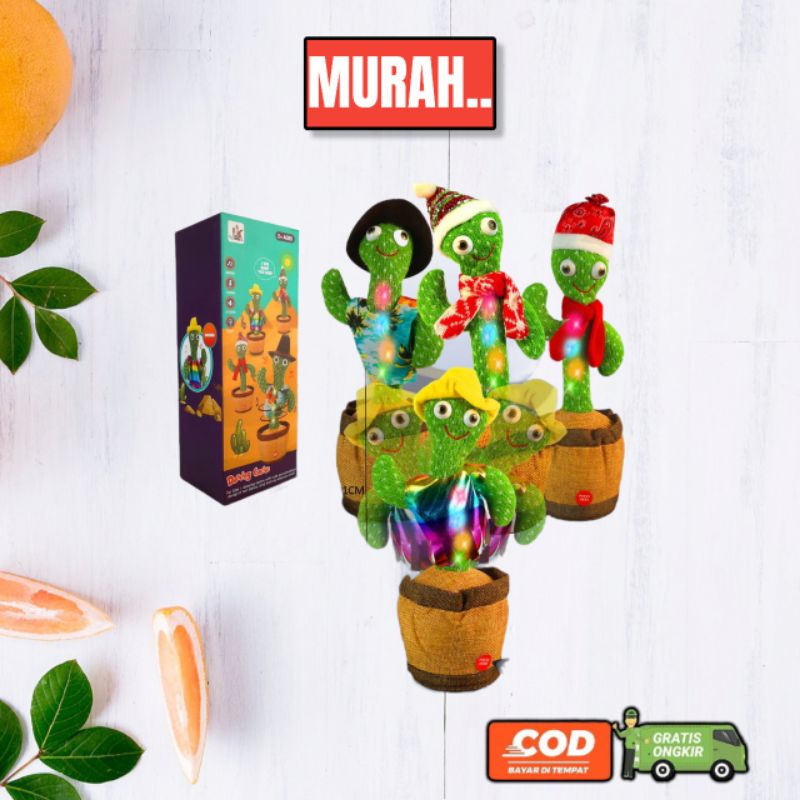Boneka Pohon Kaktus Goyang dan Bicara Viral Murah dan Berlampu