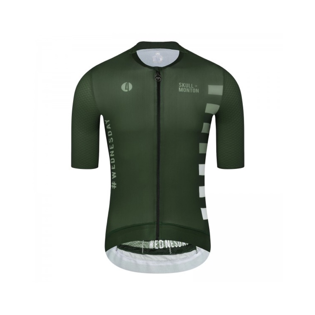 Jersey Sepeda Monton Short Sleeve Jersey Skull Wednesday Ii Green