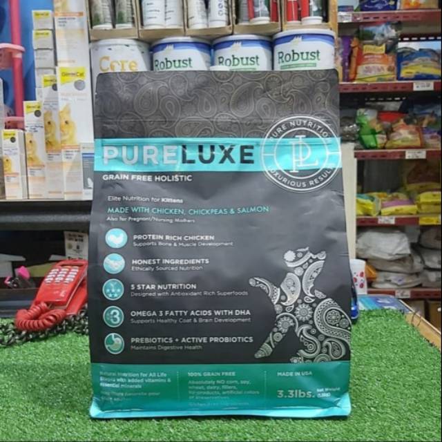 Pureluxe Holistic Grainfree Kittens Cat 1,5kg Makanan Kucing Kitten