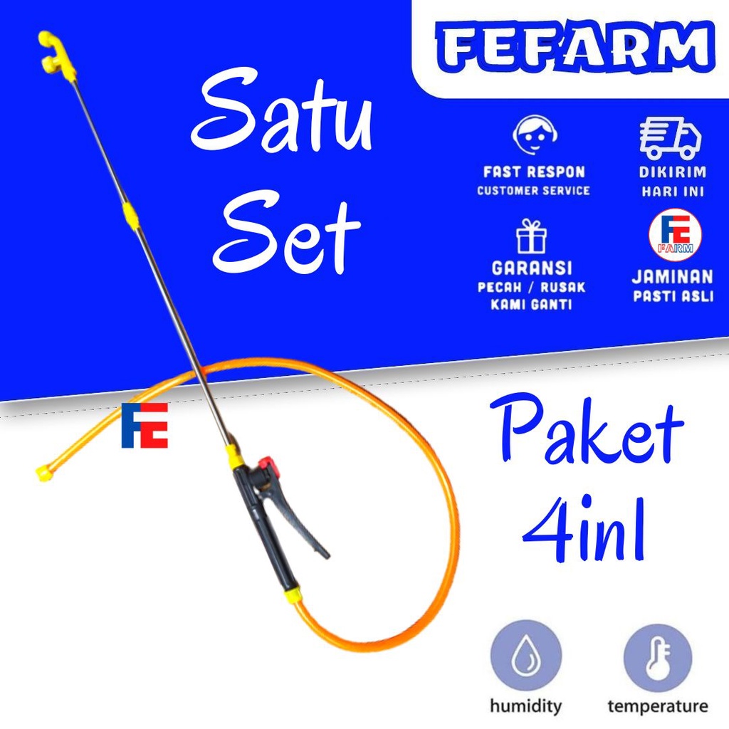 Paket Sprayer Electric Stop Kran Stik Selang Nozzle Paket 4in1 Mata Sprayer 2 Lubang FEFARM