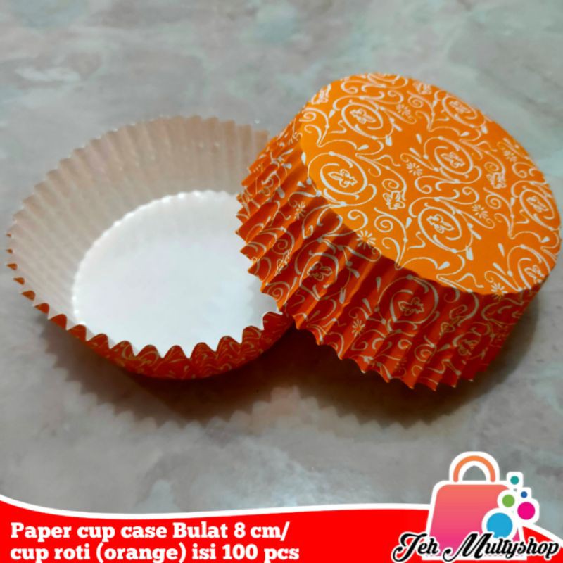 

Paper cup case Bulat 8 cm/cup roti (orange) isi 100 pcs