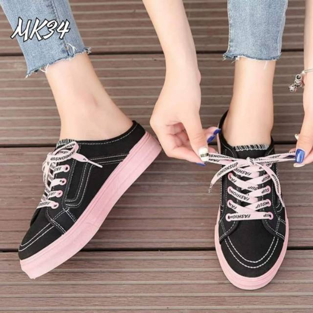 Sepatu sneakers wanita fashion tali suplrem