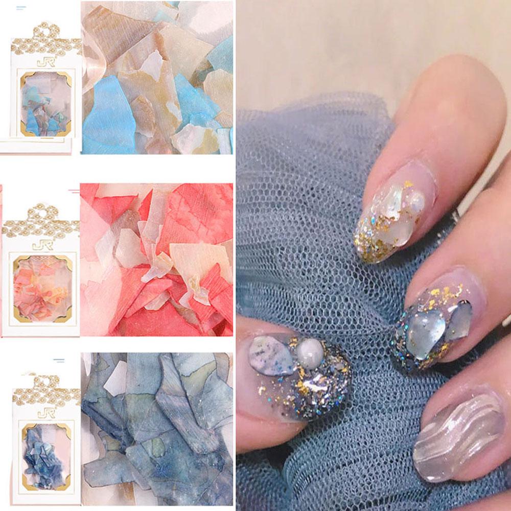 Mxbeauty Paku Kerang Iris Salon Ukuran Campur Abalone Slice Glitter Bright Hologram Nail Sequin