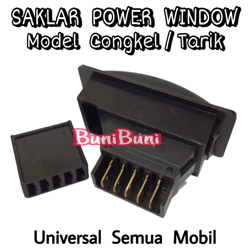 Saklar / Switch / Tombol Power Window Jendela Mobil Model Congkel / Tarik Komplit Socket