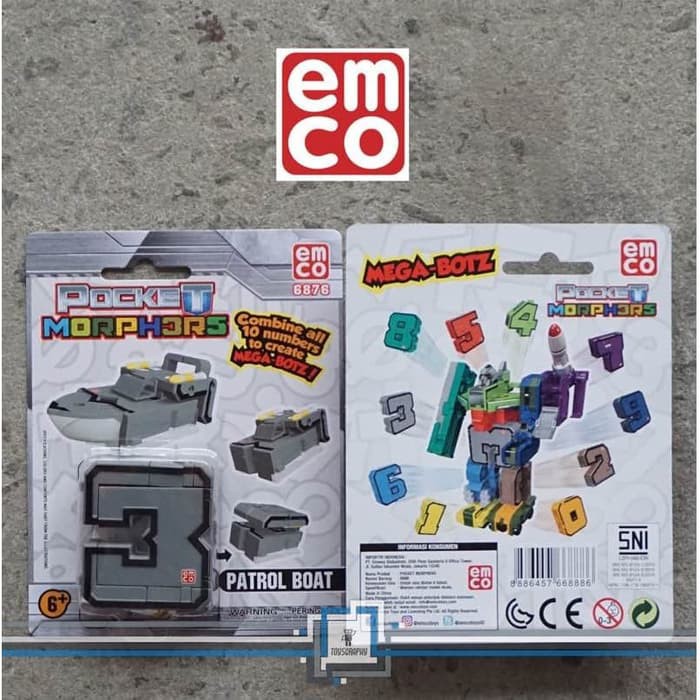 Emco POCKET MORPHERS - Number 3 Robot Angka Combiner 0 U