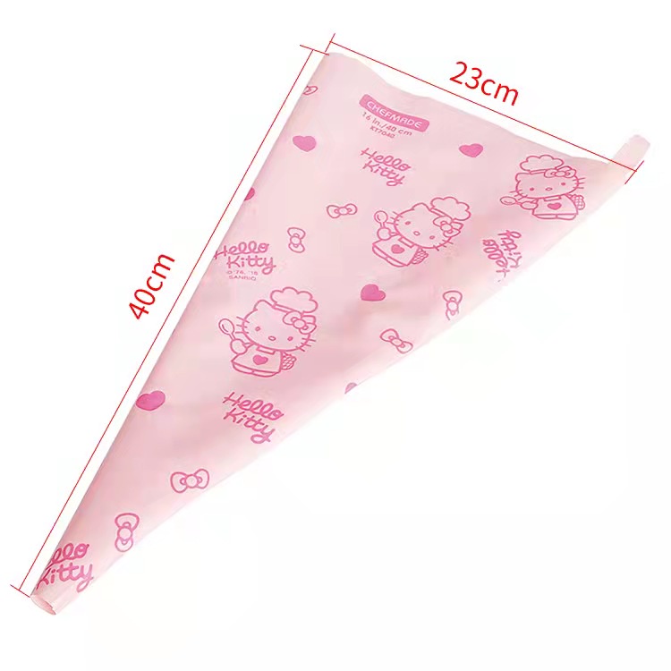 Hello Kitty 40 x 23 Cm Chefmade KT7040 Reusable Pastry Bag Silicone Silikon Tas Piping Bag Warna Pink