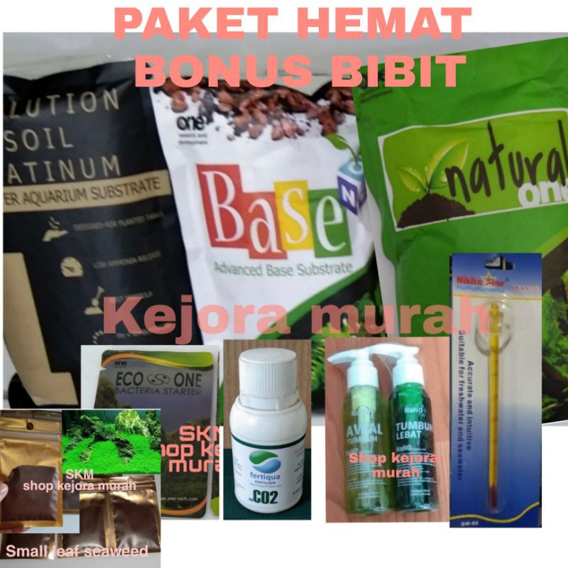 Paket lengkap media tanam aquascape Oneriset One Riset / Paket Awal Tanam Aquascape