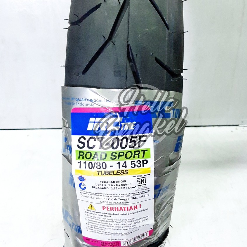 Ban Motor IRC Tubeless 110/80-14 atau 110 / 80 - 14