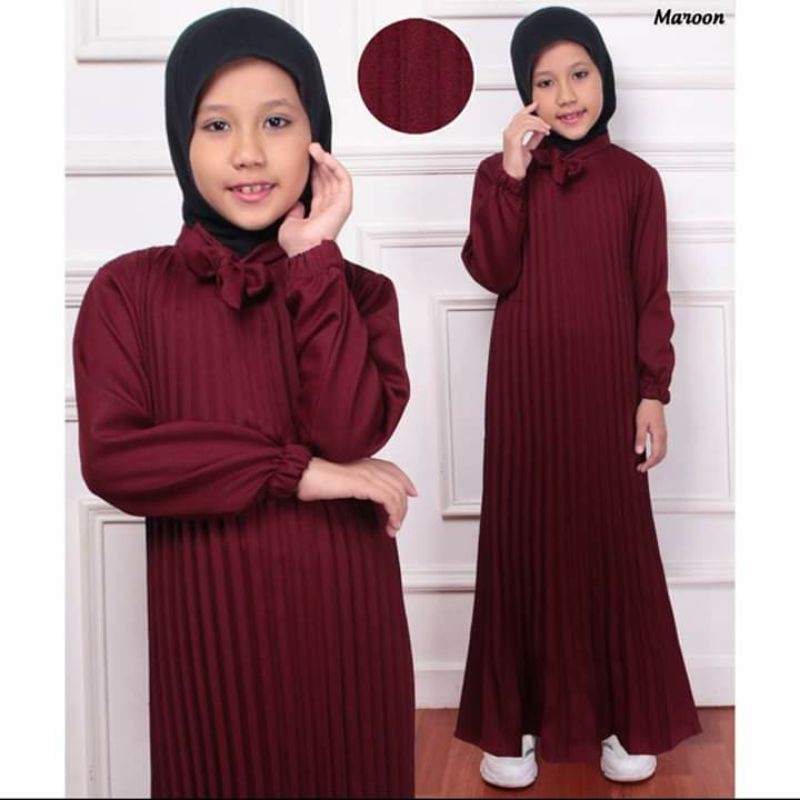 Gamis Plisket Anak Umur 11-12 Tahun Gamis Plisket Anak Gamis Anak Maxy Anak Gamis Anak Hyget