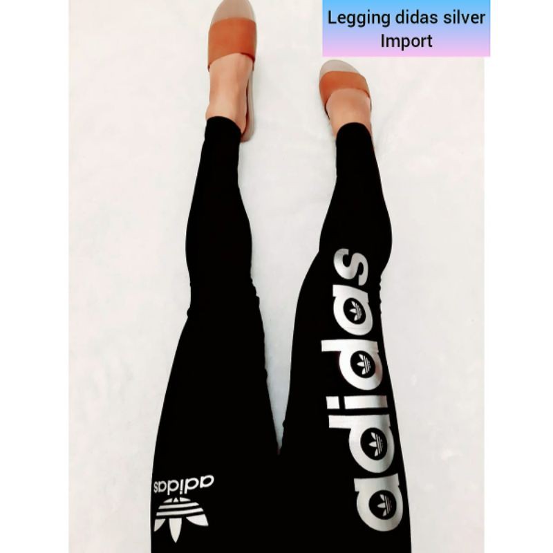 NEW LEGGING IMPORT MURAH DIDAS SILVER/LEGGING IMPORT MURAH