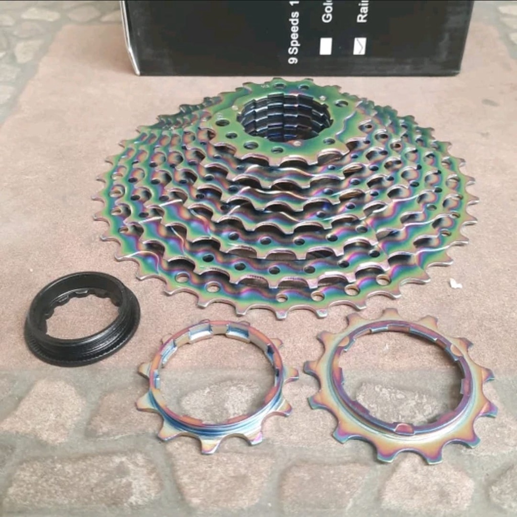 TERMURAH!!! Sprocket Sepeda 9 Speed 11-36 T Cassete / SLK Rainbow / Realpict