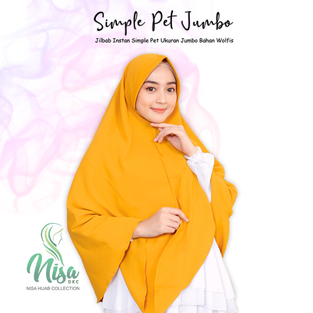 Jilbab Instan Simple Pet Jumbo Khimar Wolfis Bergo Polos Besar Nisadkc