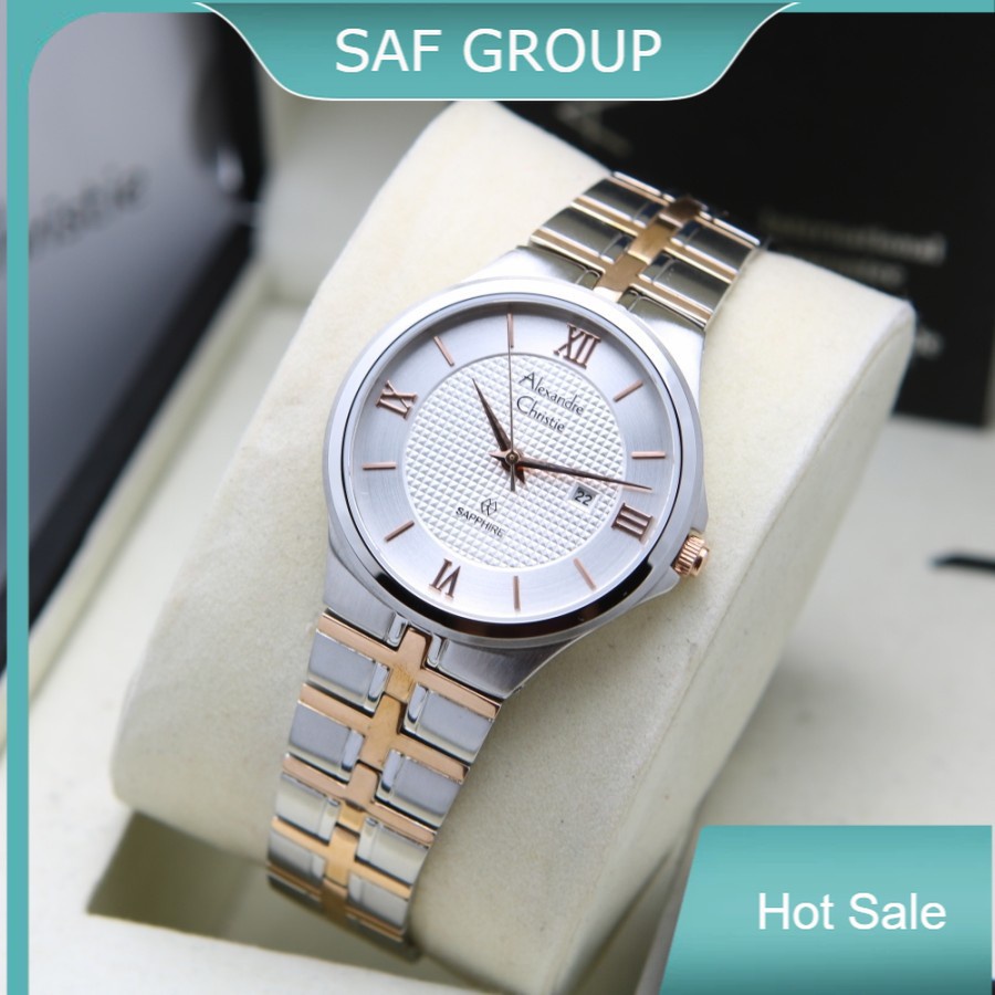 JAM TANGAN WANITA ALEXANDRE CHRISTIE AC 8541 / AC8541 SILVER COMBI ROSEGOLD ORIGINAL by plp