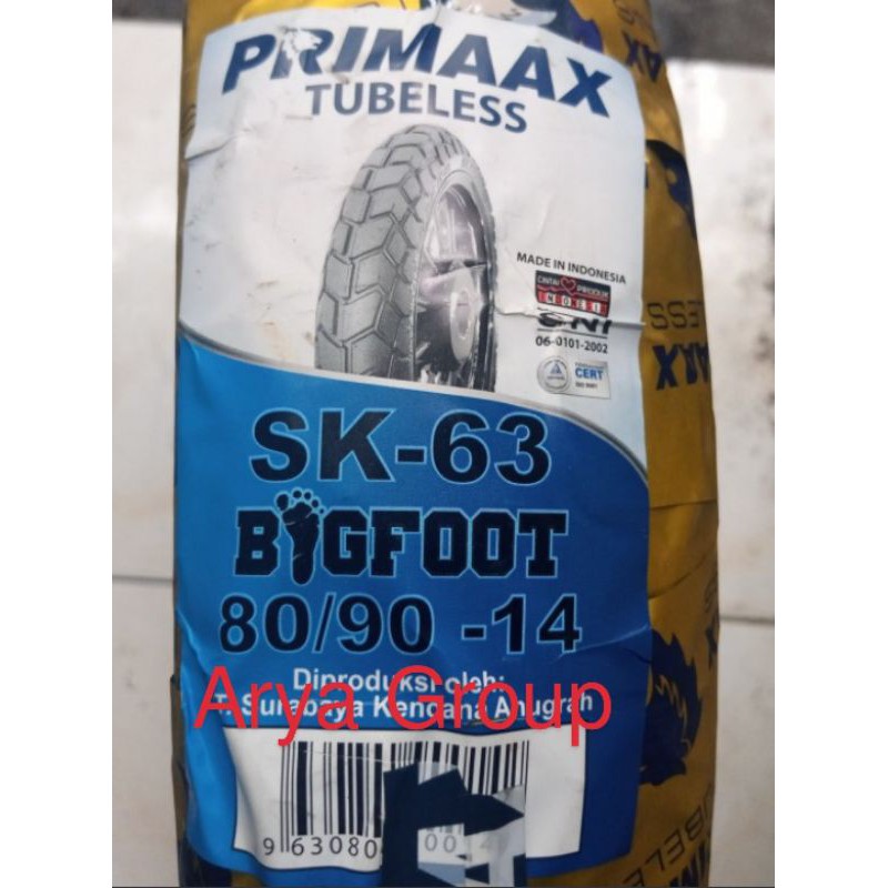Ban tubeless Primaax 80/90-14 SK63 primax bigfoot tubles 275-14 SK 63