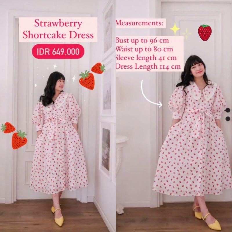 Lebijou x Cherry dreamy strawberry shortcake dress