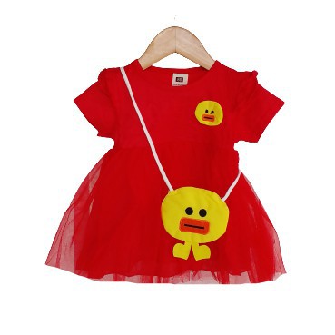 LittleAaron DRESS DUCKLING BAGS 257 EBV Baju Dress Anak Perempuan Import 6 bulan - 3 tahun