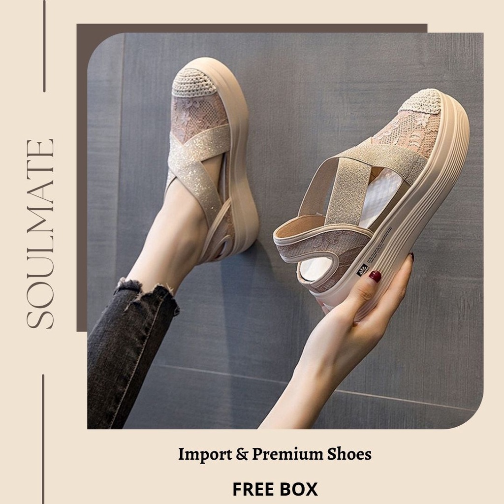 SOULMATE SM-017 Sandal Wedges Wanita Fashion Import Premium Quality