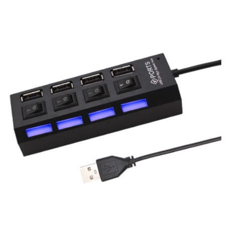 USB Hub 4 Port Output On Off Saklar Lampu USB 2.0 New