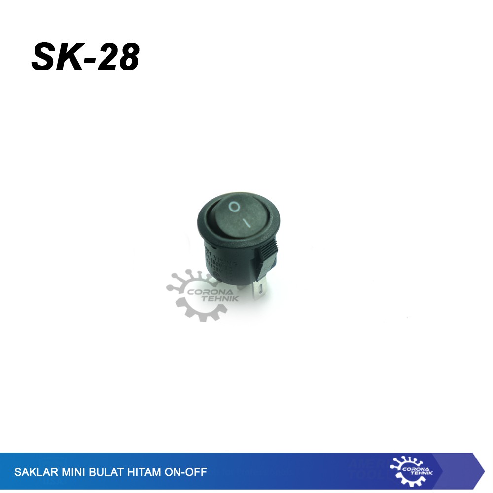 Saklar Mini Bulat Hitam - ON-OFF