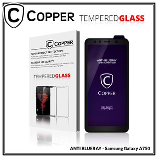 Samsung Galaxy A7 2018 / A750 - COPPER Tempered Glass Full Blue Ray