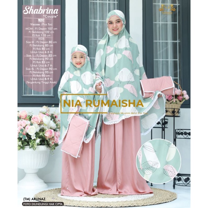 Mukena Couple Ibu dan Anak Mukena Shabrina Couple by Nia Rumaisha