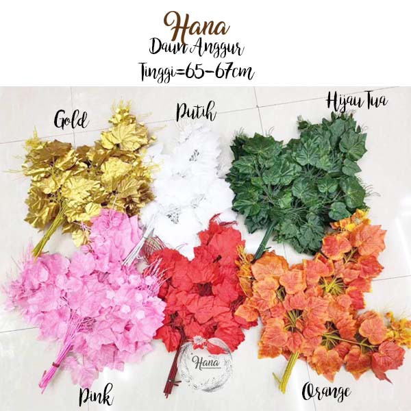 Daun anggur plastik/daun dekor anngur/daun plastik