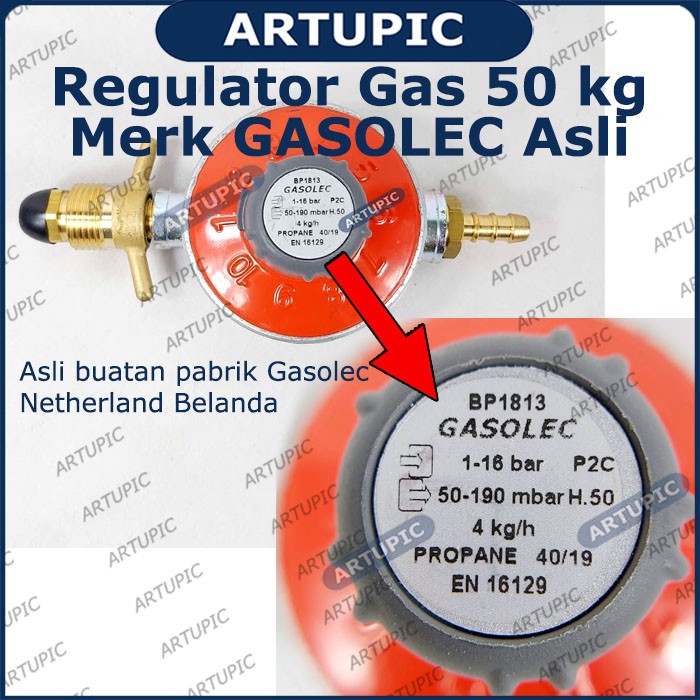 Regulator Gas Merek GASOLEC 50 kg Asli Sparepart Pemanas Kandang Ayam Gasolec 50kg