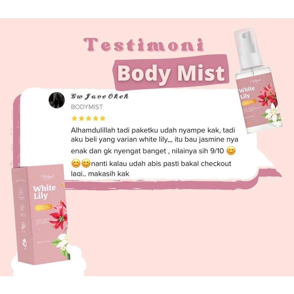 HOLIGRELS (75ml / 5ml / 10ml) body mist deo spray parfum pewangi pengharum badan murah bpom midnight strawberry tahan seharian awet perfume deospray deodorant ketiak ketek wangi bau mencerahkan deodoran viral decant share popcorn caramel apple