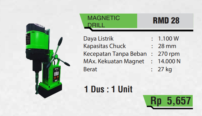 Bor Magnet RYU 28 mm RMD 28 Magnetic Drill Core Besi RMD28 Duduk