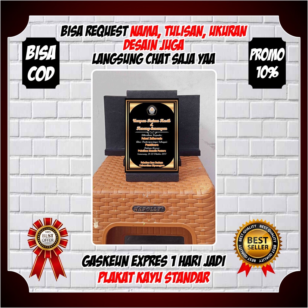 Plakat kayu plakat kenangan plakat cinderamata plakat kayu PKL plakat kenang kenangan vandel plakat 