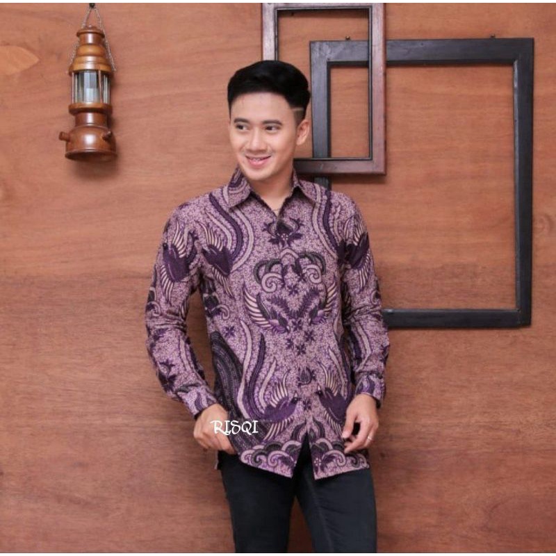 Kemeja Batik Pria Lengan Panjang Katun