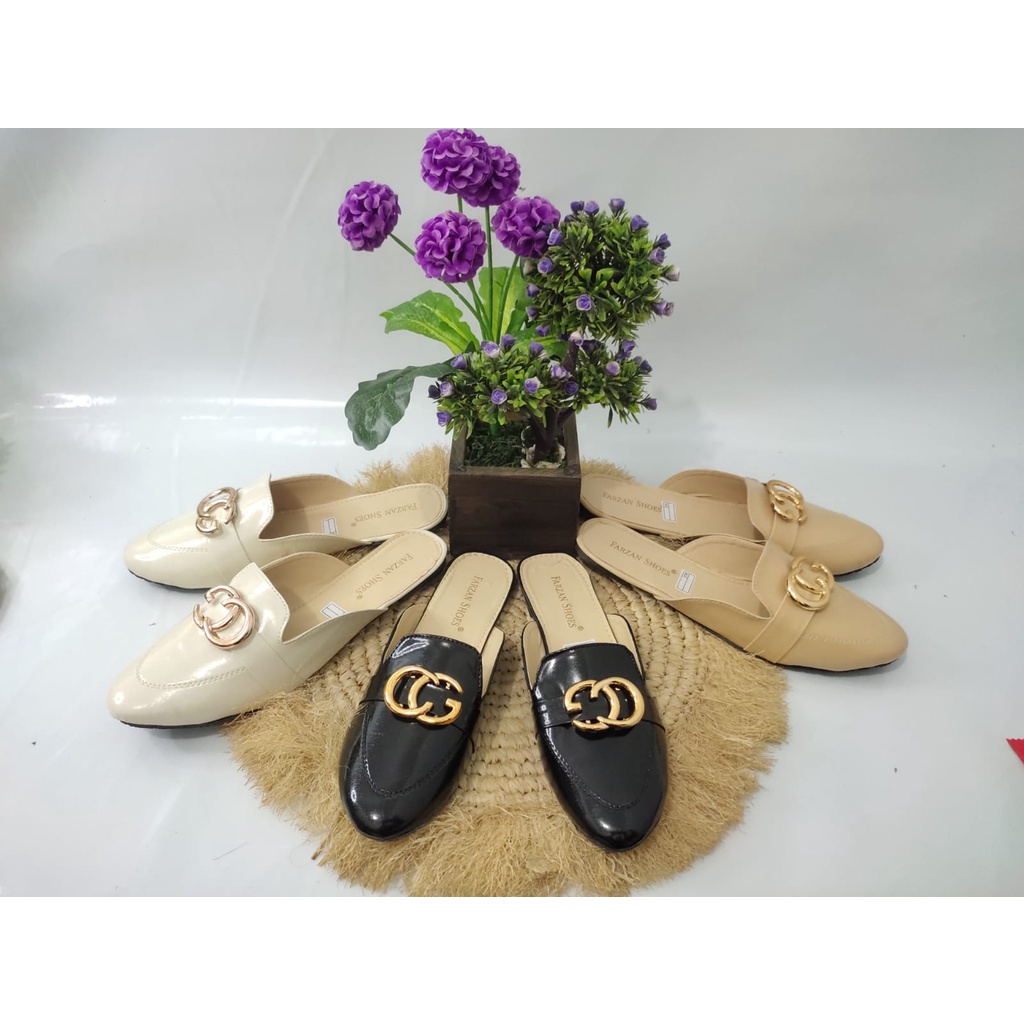 BIG SALE RAMADHAN REAL PICT FLATSHOES WANITA GLOSSY ADT 977