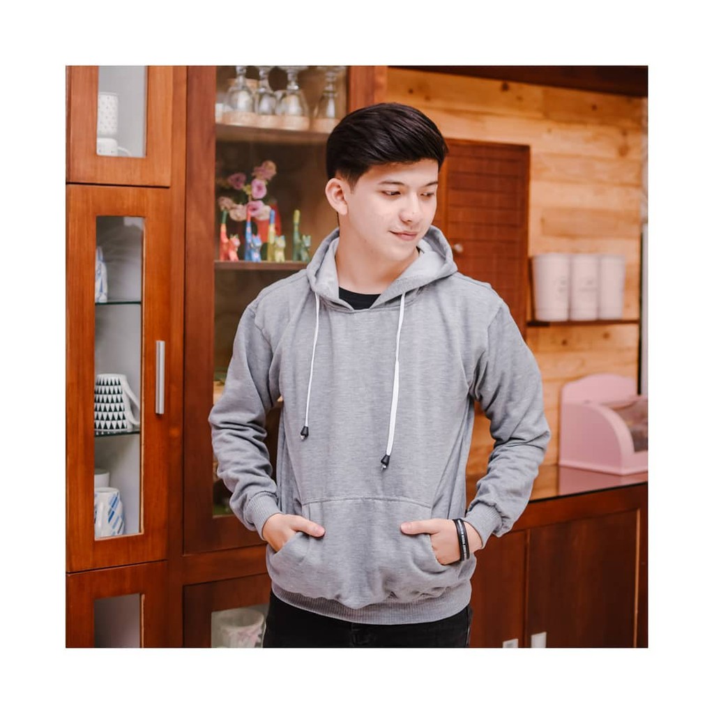 Natural Hoodie BASIC || SWEATER POLOS PRIA DAN WANITA-ABU MISTY