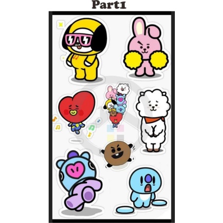 Stiker Aesthetic Kpop BTS BT21 Bahan Glossy