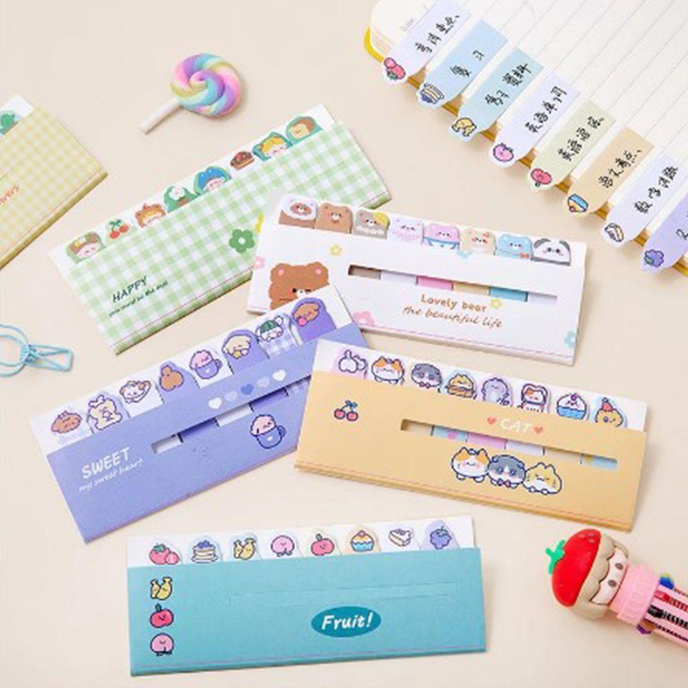 Lanfy Kartun Memo Pads Bunga 120Pcs Kertas Notepad Kelinci Alat Tulis Indeks Untuk Halaman Perekat Diri Bookmark