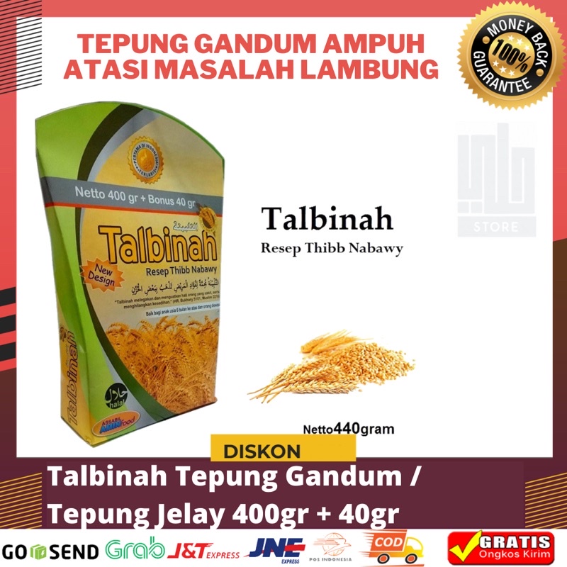 

TALBINAH TEPUNG GANDUM 400gr Resep Thibb Nabawy Barley Jelai Obat Maag Asam Lambung Tibun Nabawi