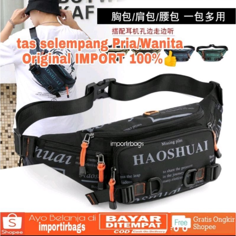 HOASHUAI !!! Tas Selempang Slempang Pria Distro Cowok WATERPROOF 100% barang import ya