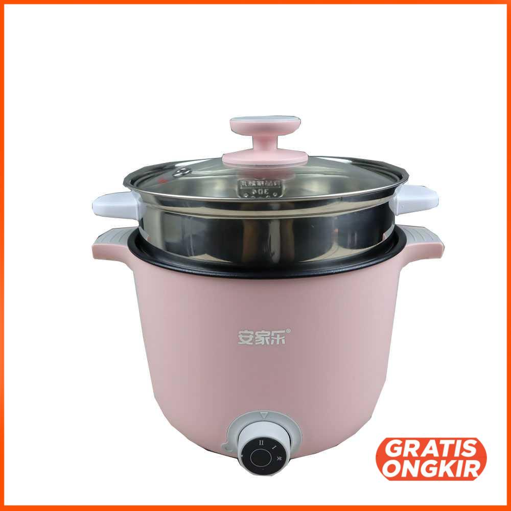 Panci Listrik Mini Electric Cooker Skillet 600W 1.5L AJL-A1301 Steamer