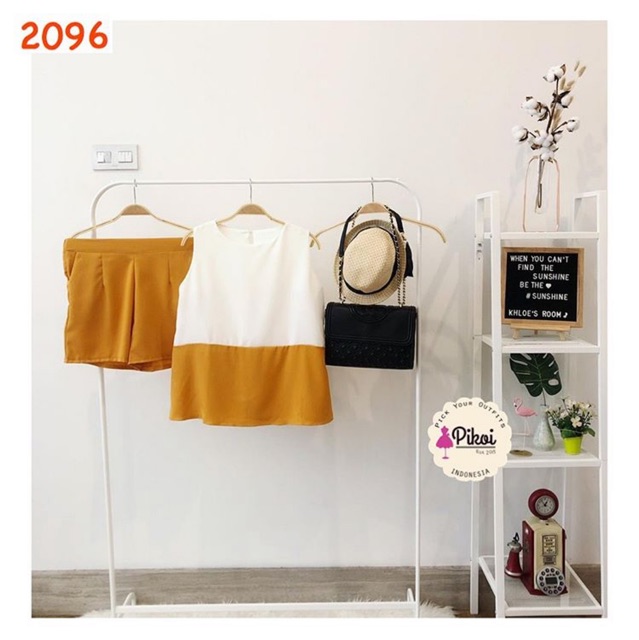 Baju set korea murah / atasan dan bawahan murah / one set bangkok / setelan polos korea murah / 2096