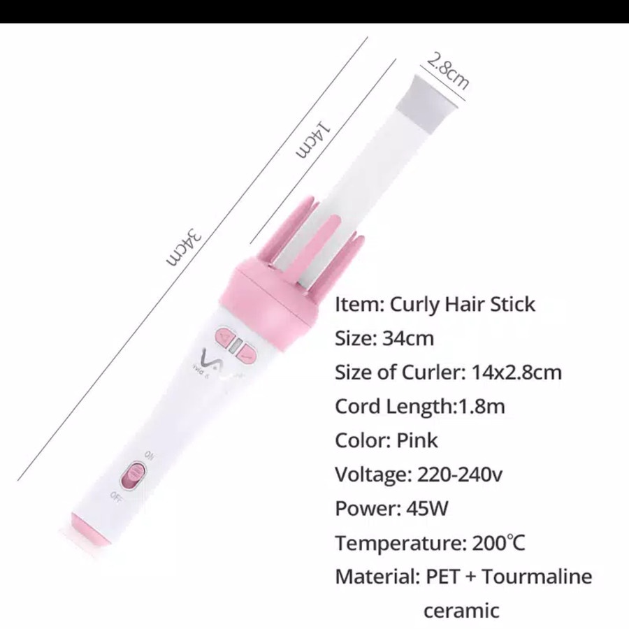 Automatic Curly Hair Stick - Catok Keriting Vlvldo &amp; Vogua