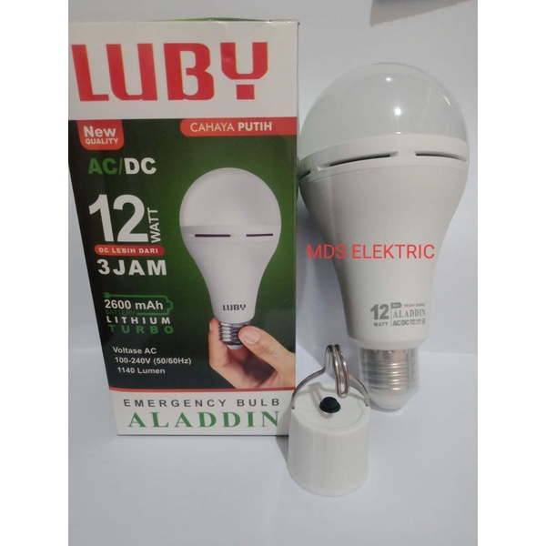 LAMPU LED LUBY ALADDIN 12 WATT EMERGENCY / LAMPU LED AC DC 12 WATT