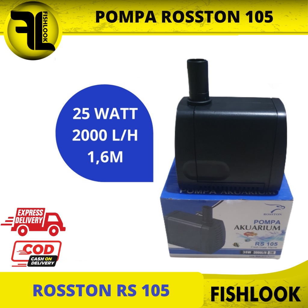 Rosston RS-105 RS105 Pompa Celup Kolam Aquarium Hidroponik Powerhead