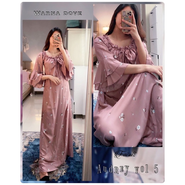 Daster arab FAIRUZ AUDREY Homedress Rayon Homewear Original Label-FAY: DOVE VOL.5