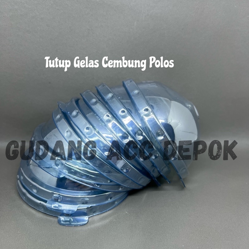 TUTUP GELAS PLASTIK CEMBUNG POLOS OZ U CUP 100Z 120Z 140Z 16OZ DOME LI