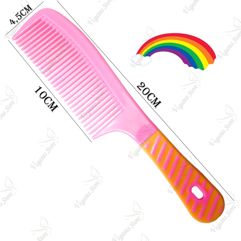 Isi 3 Lebih Murah Sisir Rambut Raibow Panjang 20cm, Sisisr Pelangi-Vegasus Store(COD)