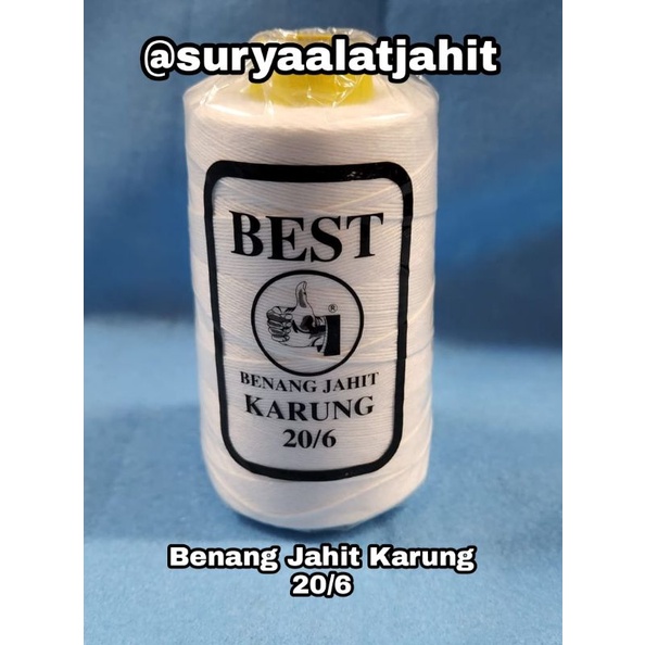 Benang Jahit Karung 20/6 Best putih kwalitas bagus =rp.7.500/1pcs