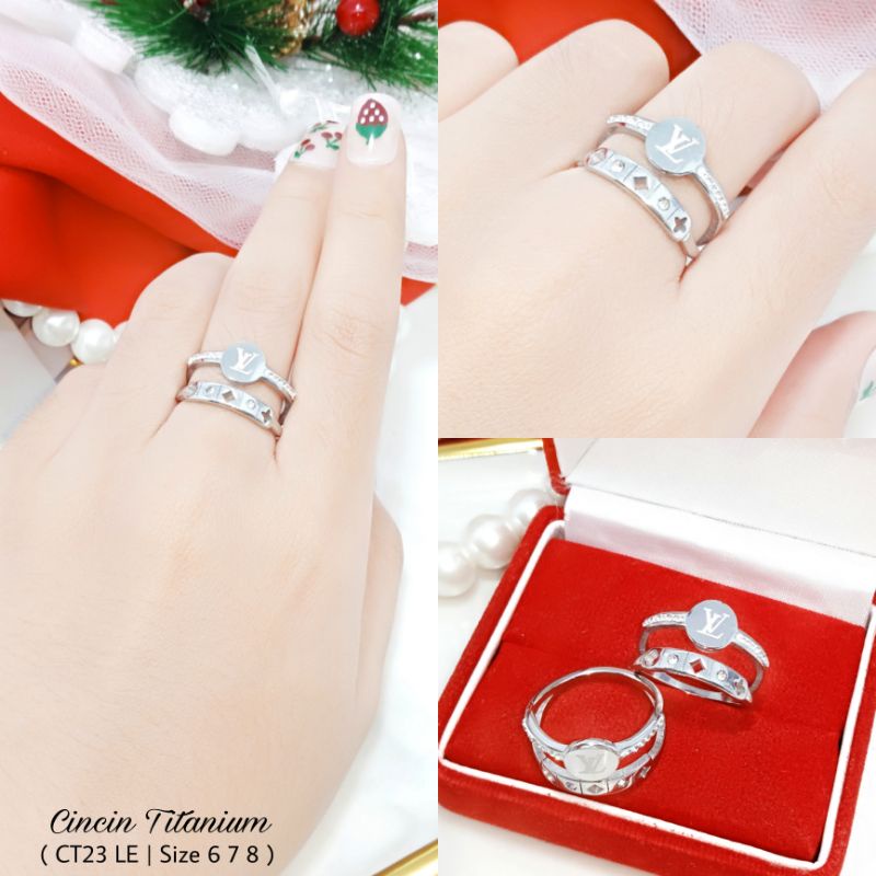 Cincin Titanium Wanita Cincin Dewasa CT23-137-138 LE