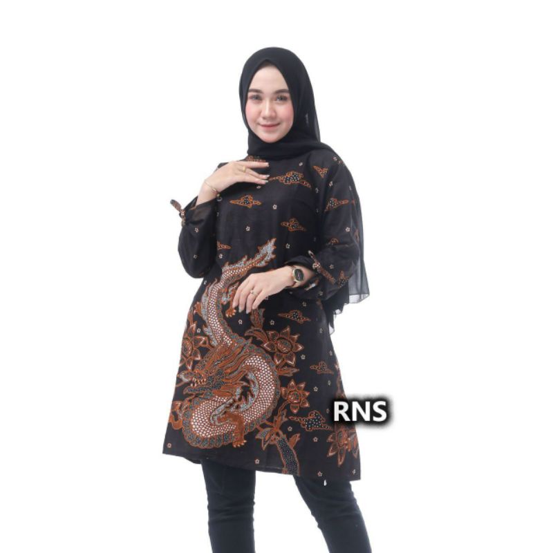 Sania Ruffle Batik Couple Keluarga Ori Jowi Dnt TERMURAH BISA DIPISAH / MOTIF NAGA BESAR SERAGAM BATIK-Tunik