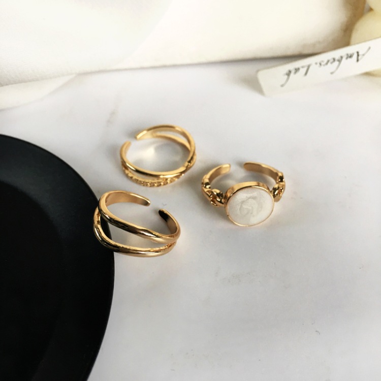 3pcs / Set Cincin Model Terbuka Gaya Korea Untuk Hadiah